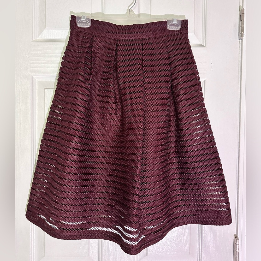 Burgundy net skirt